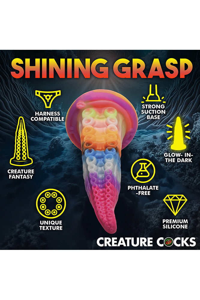 XR Brands - Creature Cocks - Luminoctopus Glow-in-the-Dark Tentacle Dildo - Multicolour - Stag Shop