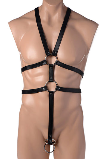 XR Brands - Strict - Male Body Harness - Black - Stag Shop