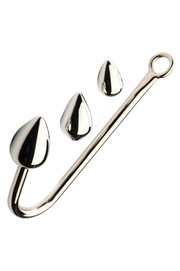 XR Brands - Master Series - Anal Hook Trainer Anal Hook With 3 Plugs - Silver - Stag Shop