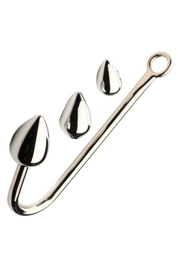 XR Brands - Master Series - Anal Hook Trainer Anal Hook With 3 Plugs - Silver - Stag Shop