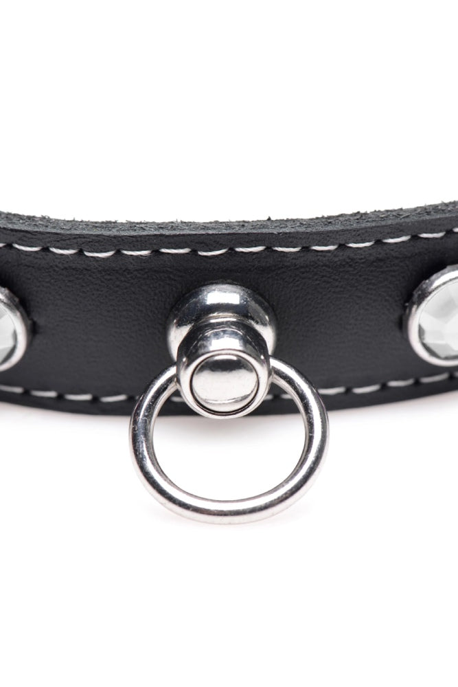 XR Brands - Master Series - Bling Vixen Choker with Rhinestones - Black/Clear - Stag Shop