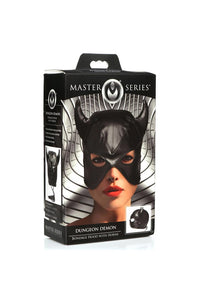 Thumbnail for XR Brands - Master Series - Dungeon Demon Bondage Hood with Horns - Stag Shop