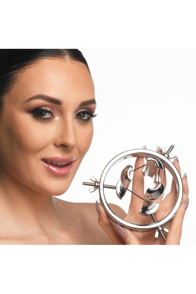 XR Brands - Master Series - Forced Spread Stainless Steel Anal Explorer - Silver - Stag Shop