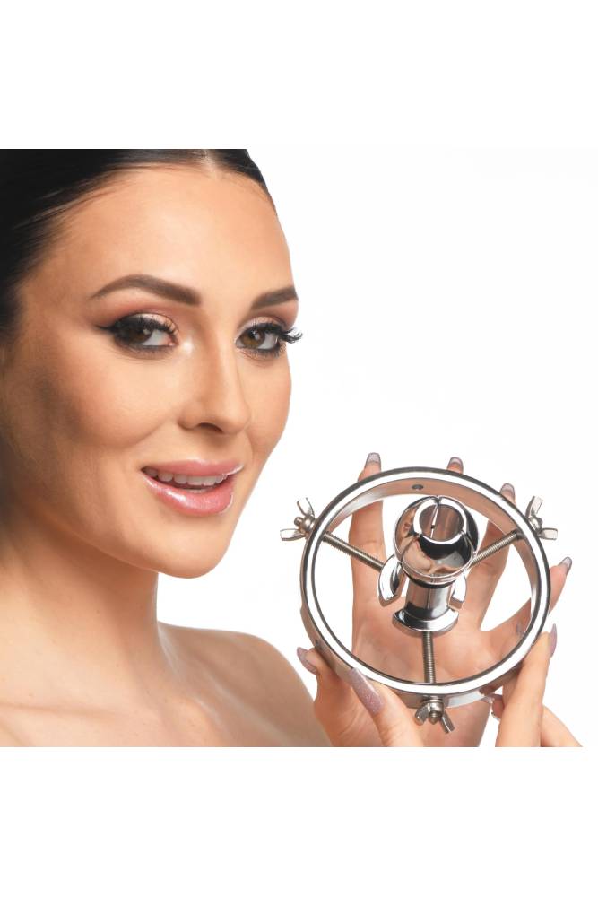 XR Brands - Master Series - Forced Spread Stainless Steel Anal Explorer - Silver - Stag Shop