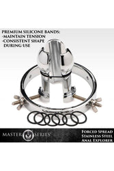 XR Brands - Master Series - Forced Spread Stainless Steel Anal Explorer - Silver - Stag Shop