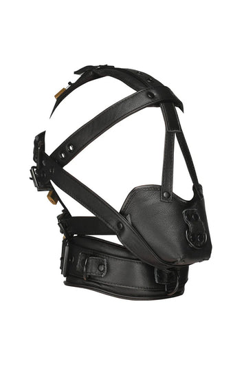 XR Brands - Master Series - Lockable Head Harness with Muzzle - Stag Shop