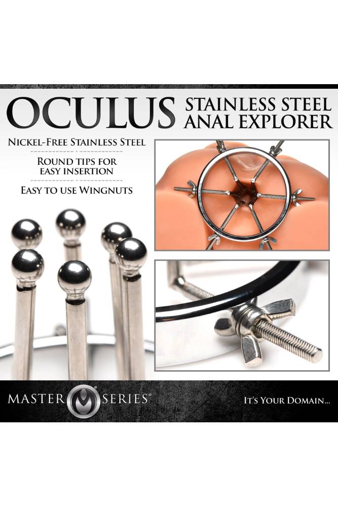 XR Brands - Master Series - Oculus Stainless Steel Anal Explorer - Silver - Stag Shop
