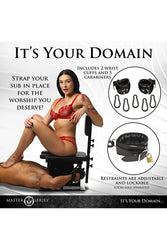 XR Brands - Master Series - Pleasure Throne Oral Sex Queening Chair - Black - Stag Shop