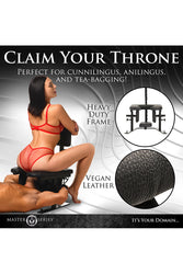XR Brands - Master Series - Pleasure Throne Oral Sex Queening Chair - Black - Stag Shop