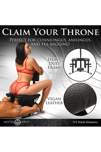 XR Brands - Master Series - Pleasure Throne Oral Sex Queening Chair - Black - Stag Shop