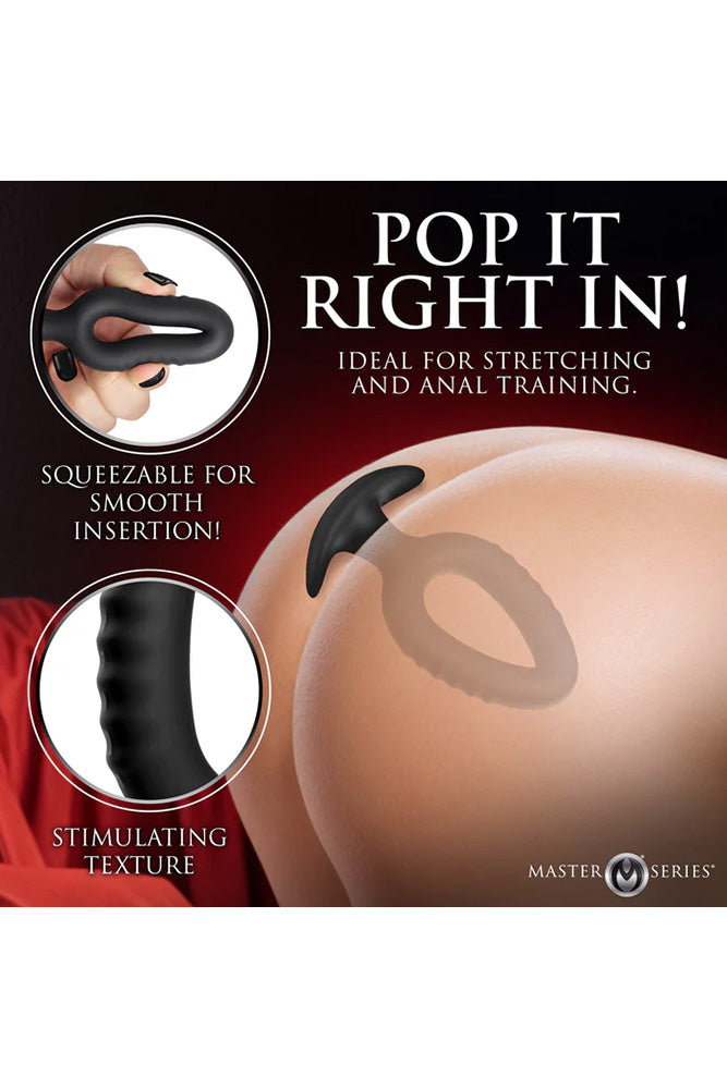 XR Brands - Master Series - Pop Plugs 3 Piece Hollow Silicone Anal Trainer Set