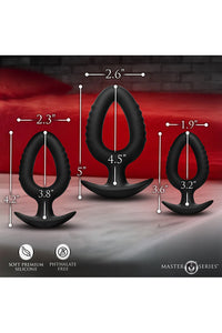 Thumbnail for XR Brands - Master Series - Pop Plugs 3 Piece Hollow Silicone Anal Trainer Set