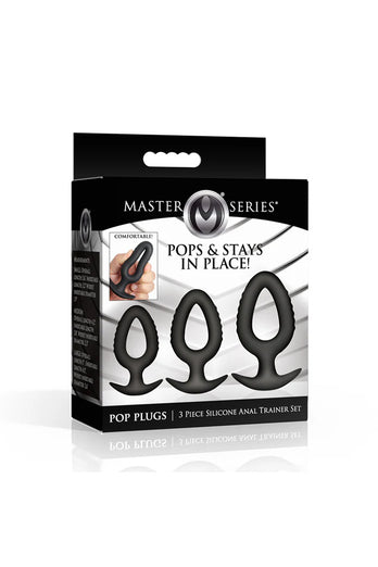 XR Brands - Master Series - Pop Plugs 3 Piece Hollow Silicone Anal Trainer Set - Stag Shop