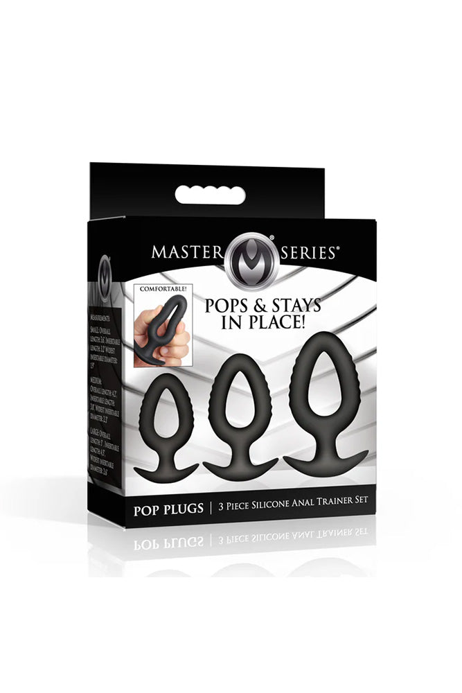 XR Brands - Master Series - Pop Plugs 3 Piece Hollow Silicone Anal Trainer Set