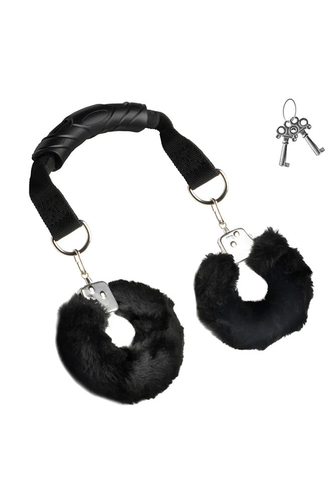 XR Brands - Master Series - The Handler Furry Handcuffs with Handle - Stag Shop
