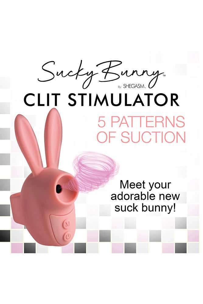 XR Brands - Shegasm - Sucky Bunny Clitoral Simulator Ring Vibrator | Stag Shop XR Brands - Shegasm - Sucky Bunny Clitoral Simulator Ring Vibrator | Stag Shop