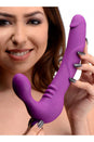XR Brands - Strap U - Royal Revolver Vibrating Strapless Silicone Strap On Dildo - Purple - Stag Shop