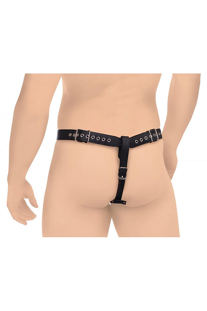 XR Brands - Strict - Male Chastity Harness with Silicone Anal Plug - Stag Shop