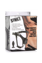 XR Brands - Strict - Male Chastity Harness with Silicone Anal Plug - Stag Shop
