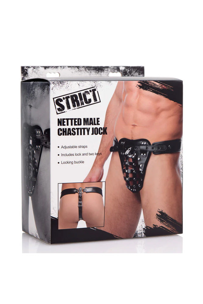 XR Brands - Strict - Netted Male Chastity Jock - Black - Stag Shop