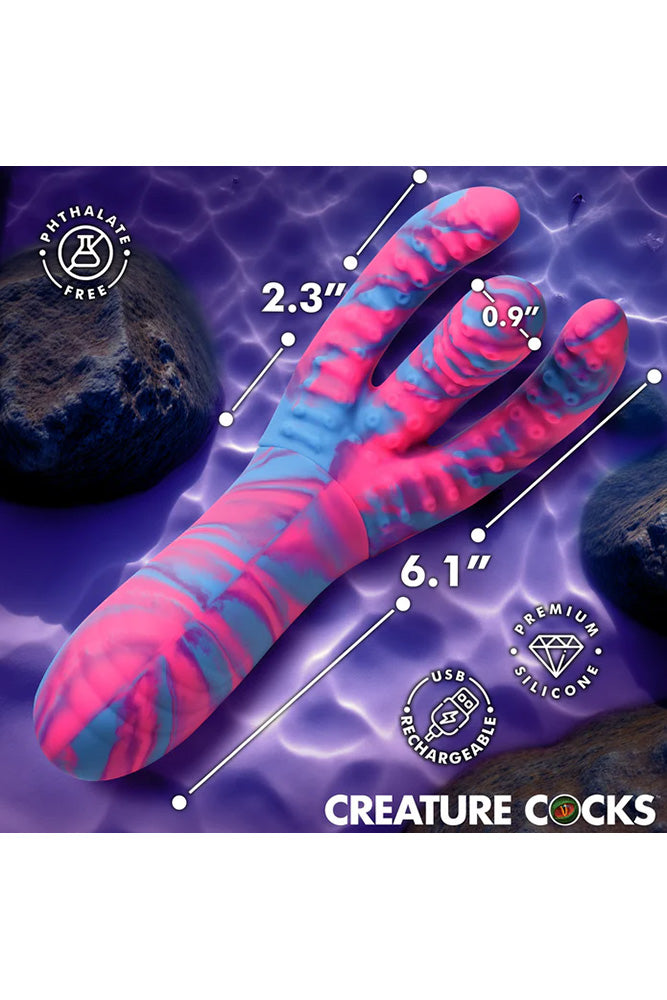 XR Brands - Creature Cocks - Tenta-Come Come-Hither Tentacle Vibrator - Stag Shop