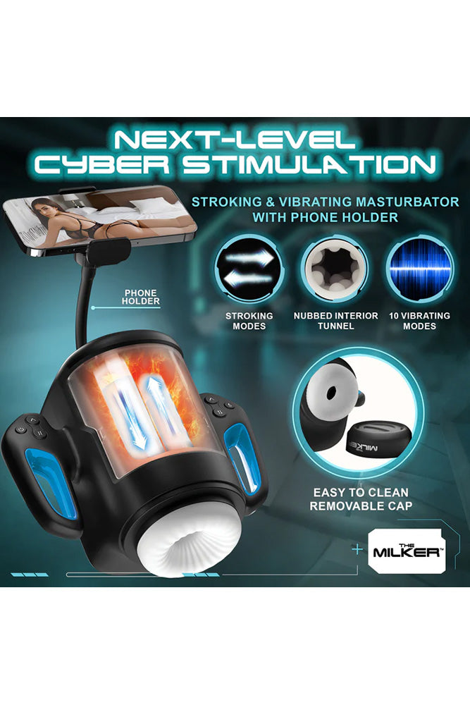 XR Brands - The Milker - Cyber Milker Stroking & Vibrating Masturbator - Stag Shop