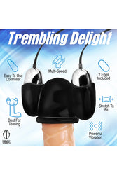 XR Brands - Trinity Vibes - Vibrating Penis Head Teaser Vibrator - Black - Stag Shop