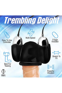 Thumbnail for XR Brands - Trinity Vibes - Vibrating Penis Head Teaser Vibrator - Black
