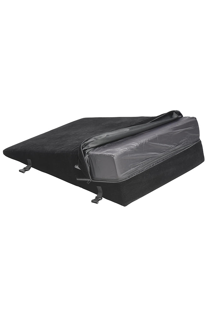 XR Brands - Bedroom Bliss - XL Bondage Cushion Position Aid with Restraints - Black - Stag Shop