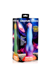 XR Brands - Creature Cocks - Space Cock Glow-In-The-Dark Silicone Alien Dildo - Multicolour - Stag Shop