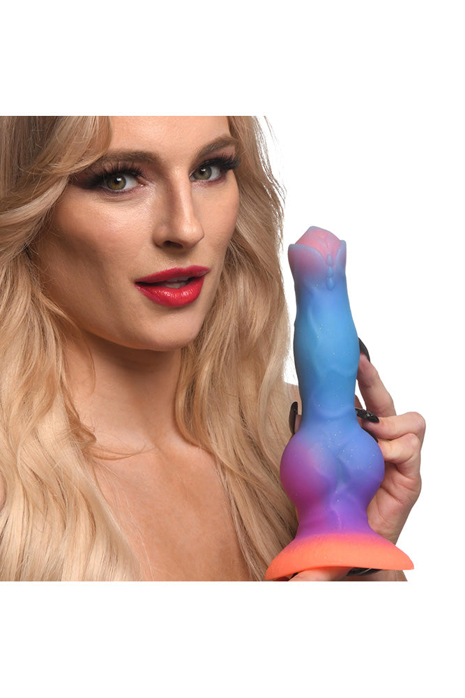 XR Brands - Creature Cocks - Space Cock Glow-In-The-Dark Silicone Alien Dildo - Multicolour - Stag Shop