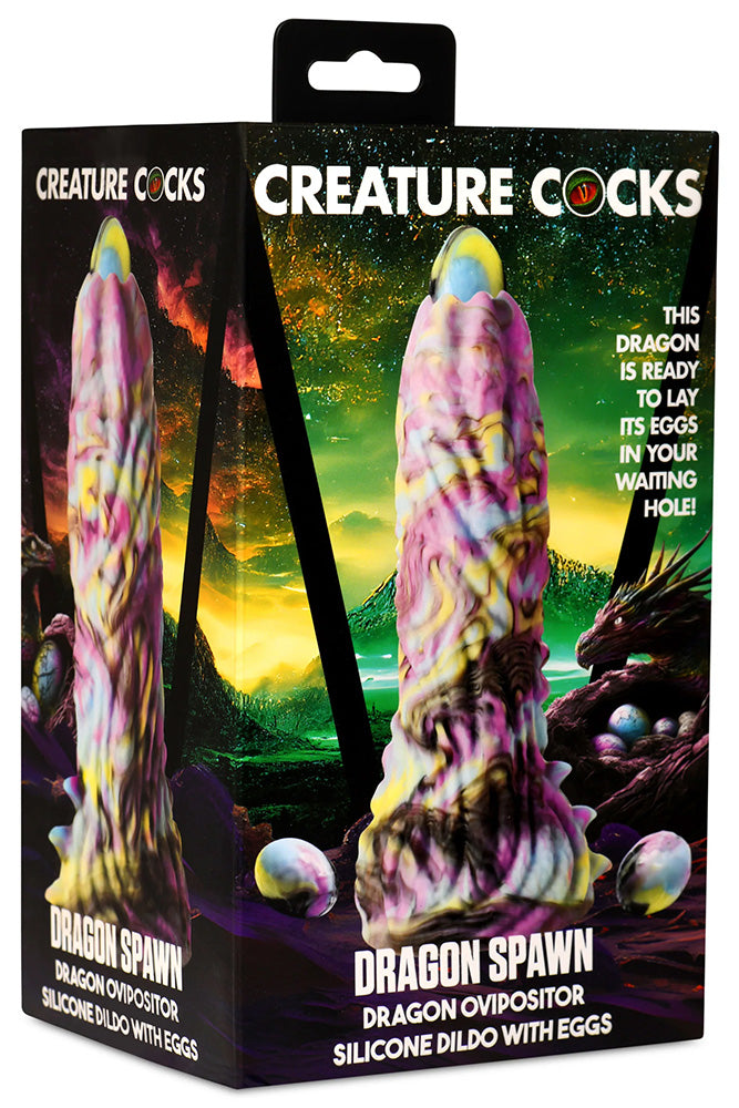 XR Brands - Dragon Spawn Dragon Ovipositor Dildo with Eggs - Multicolour - Stag Shop