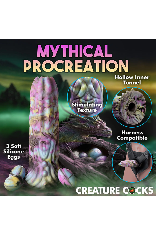 XR Brands - Dragon Spawn Dragon Ovipositor Dildo with Eggs - Multicolour