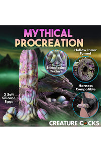 Thumbnail for XR Brands - Dragon Spawn Dragon Ovipositor Dildo with Eggs - Multicolour