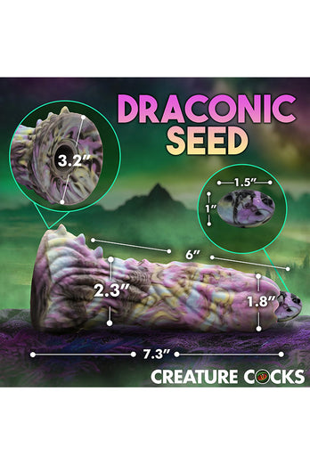 XR Brands - Dragon Spawn Dragon Ovipositor Dildo with Eggs - Multicolour - Stag Shop