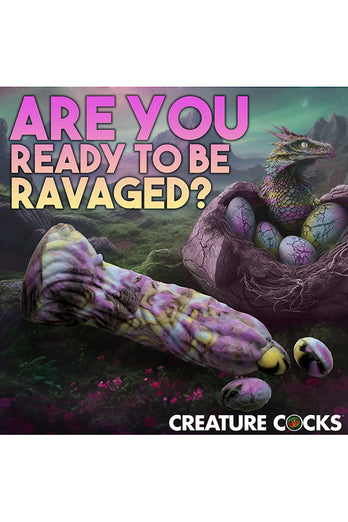 XR Brands - Dragon Spawn Dragon Ovipositor Dildo with Eggs - Multicolour - Stag Shop