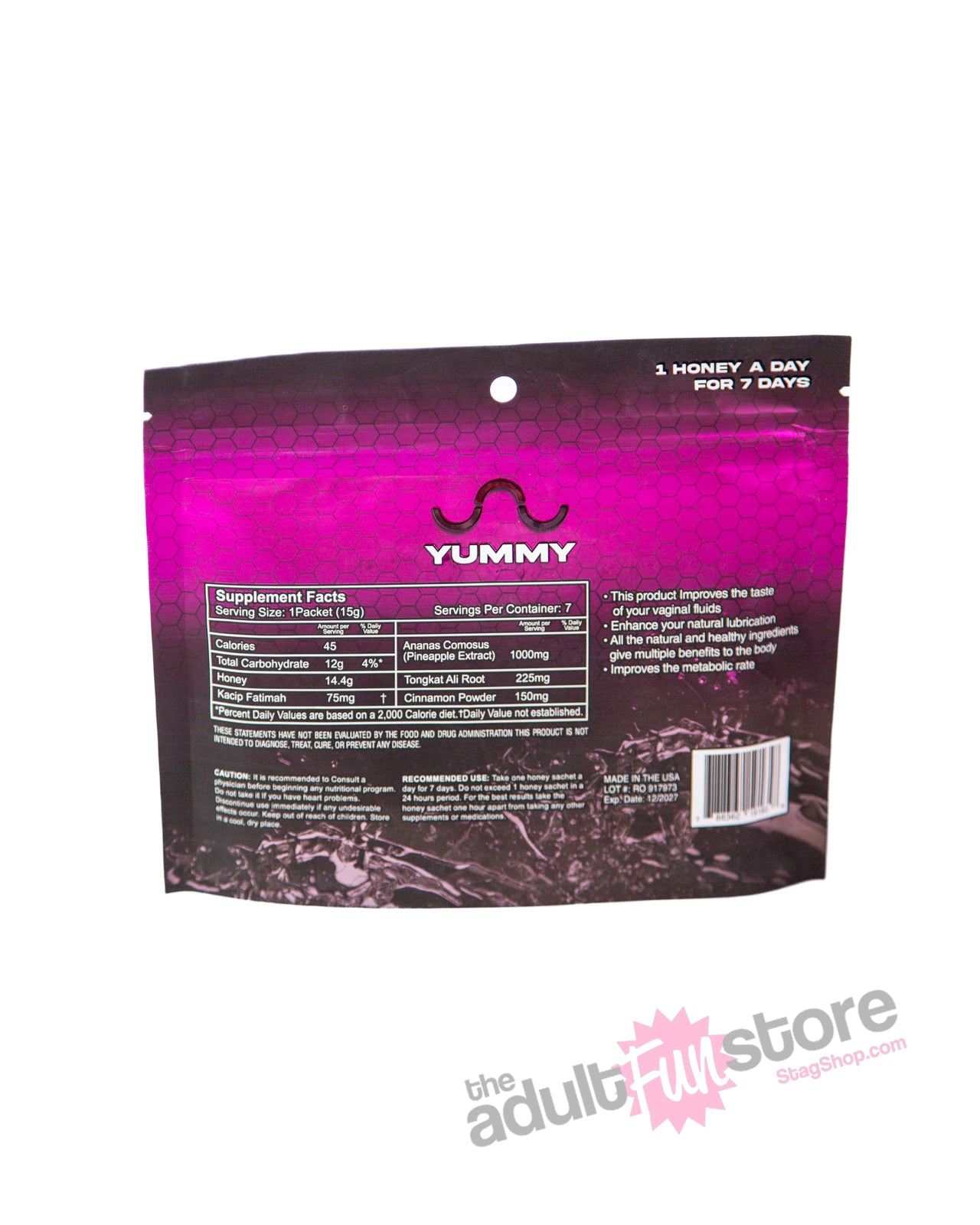Cousins Group - Yummy Vaginal Fluid Flavour Enhancer - 7 Honey Sachets - Stag Shop