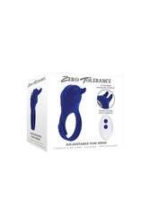 Zero Tolerance - Adjustable Fun Ring Vibrating Cock Ring With Remote Control - Blue - Stag Shop