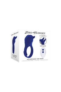 Thumbnail for Zero Tolerance - Adjustable Fun Ring Vibrating Cock Ring With Remote Control - Blue