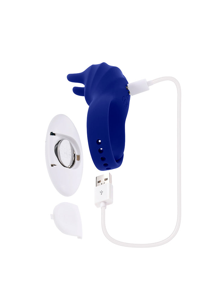 Zero Tolerance - Adjustable Fun Ring Vibrating Cock Ring With Remote Control - Blue