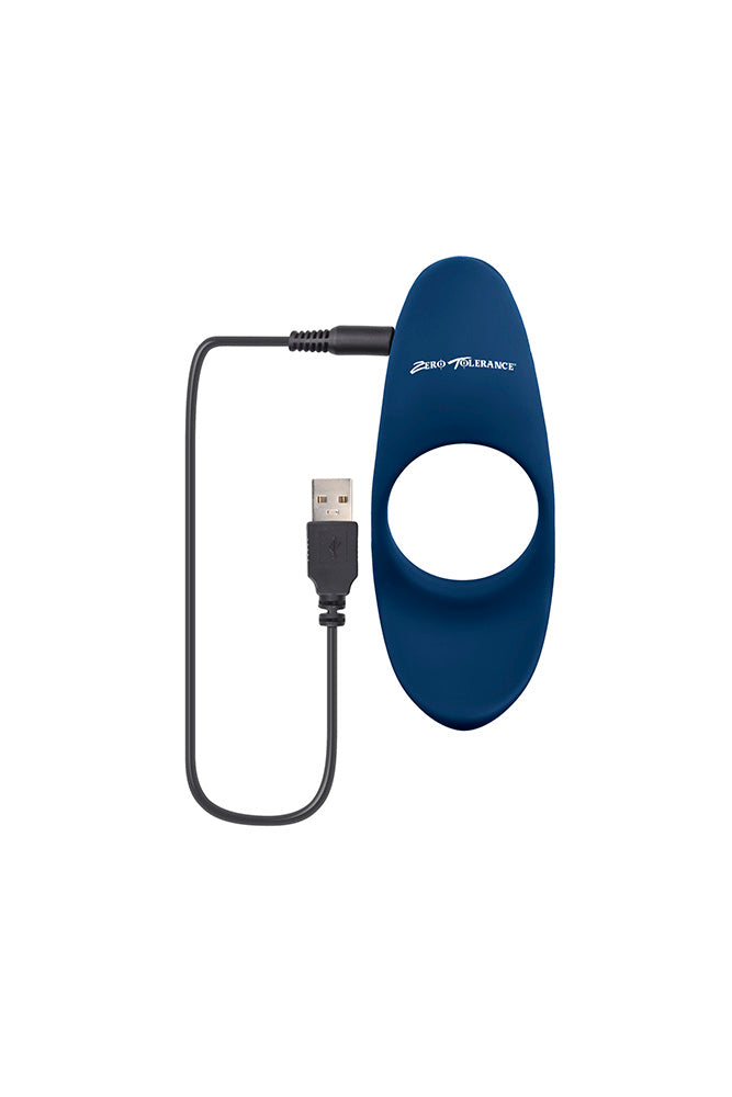 Zero Tolerance - Cup 'Em Vibrating Cock Ring - Blue - Stag Shop