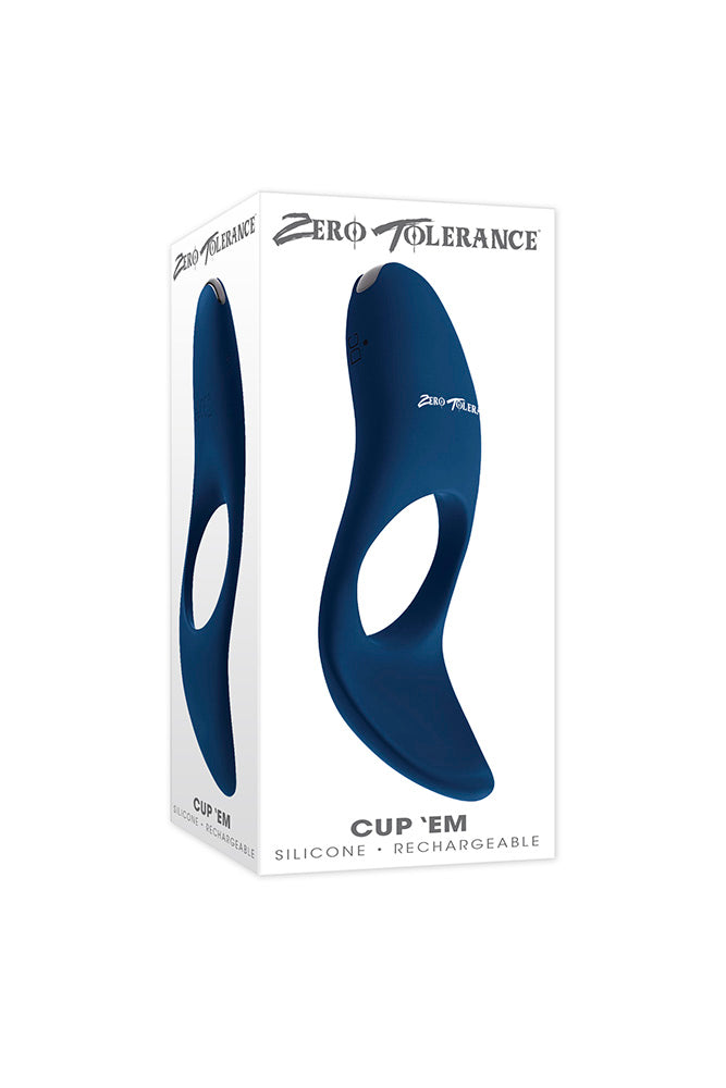 Zero Tolerance - Cup 'Em Vibrating Cock Ring - Blue - Stag Shop