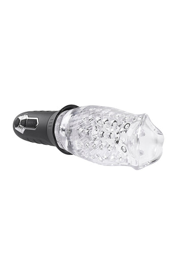 Zero Tolerance - Cyclone Vibrating & Spinning Stroker - Black/Clear - Stag Shop