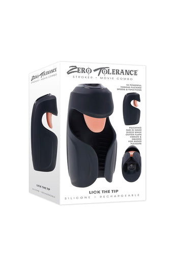 Zero Tolerance - Lick The Tip Flicking Tongue Stroker - Black - Stag Shop