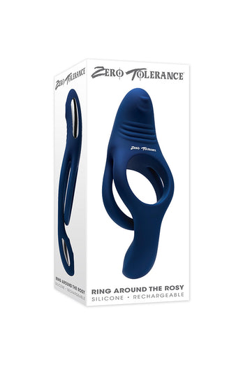 Zero Tolerance - Ring Around the Rosy Vibrating Cock Ring - Blue - Stag Shop