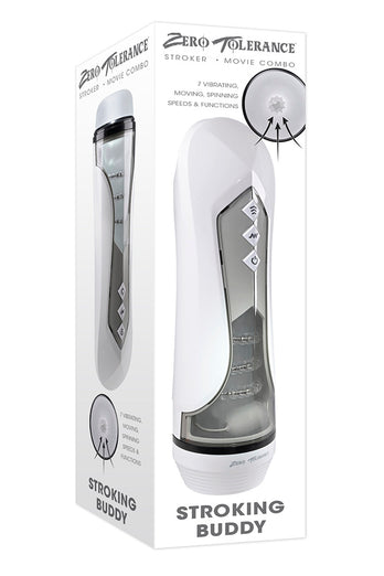 Zero Tolerance - Stroking Buddy Thrusting & Vibrating Stroker - White - Stag Shop