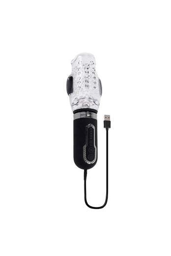 Zero Tolerance - Thrill Ride Vibrating, Thrusting & Spinning Stroker - Black/Clear - Stag Shop