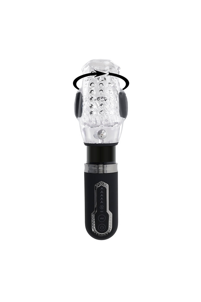 Zero Tolerance - Thrill Ride Vibrating, Thrusting & Spinning Stroker - Black/Clear - Stag Shop