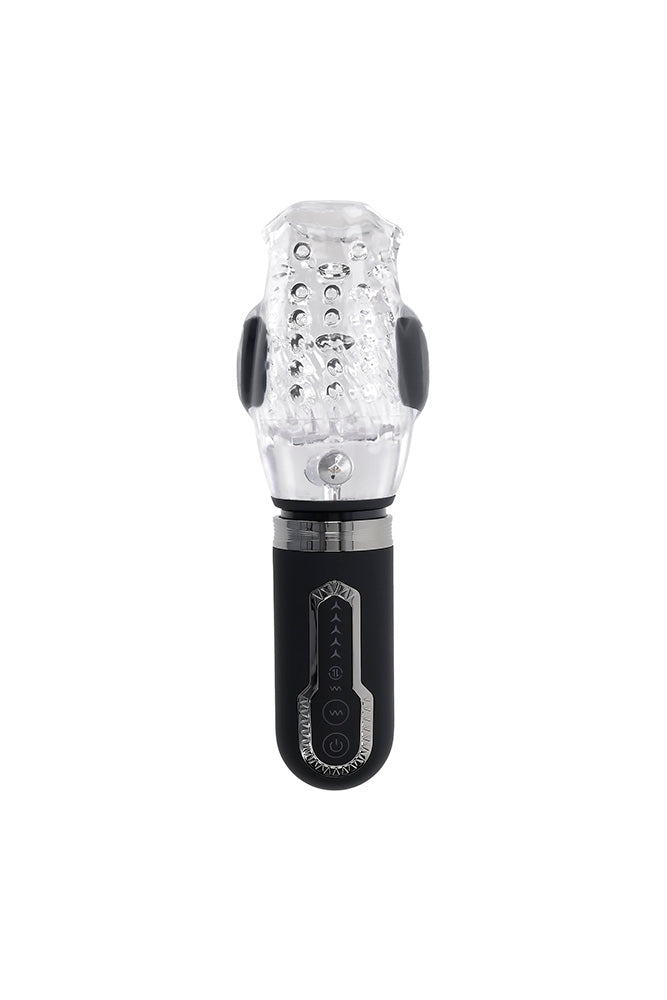Zero Tolerance - Thrill Ride Vibrating, Thrusting & Spinning Stroker - Black/Clear - Stag Shop