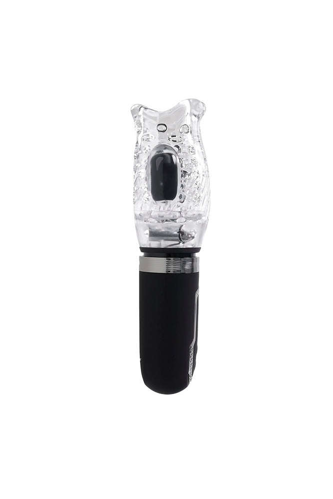 Zero Tolerance - Thrill Ride Vibrating, Thrusting & Spinning Stroker - Black/Clear - Stag Shop